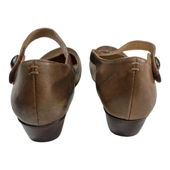 Taos Women's Slip-On Samba Leather Mary Jane Heeled Shoes Light Brown Size 9 - Picture 2 of 10